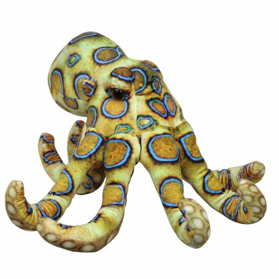 Animals * | Opening Sales Blue Ringed Octopus Stuffed Animal Plush Toys By Huggable Toys