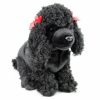 Animals * | Promotions Poodle Black Dog Sitting Soft Plush Toy 30Cm Stuffed Animal Faithful Friends Collectables