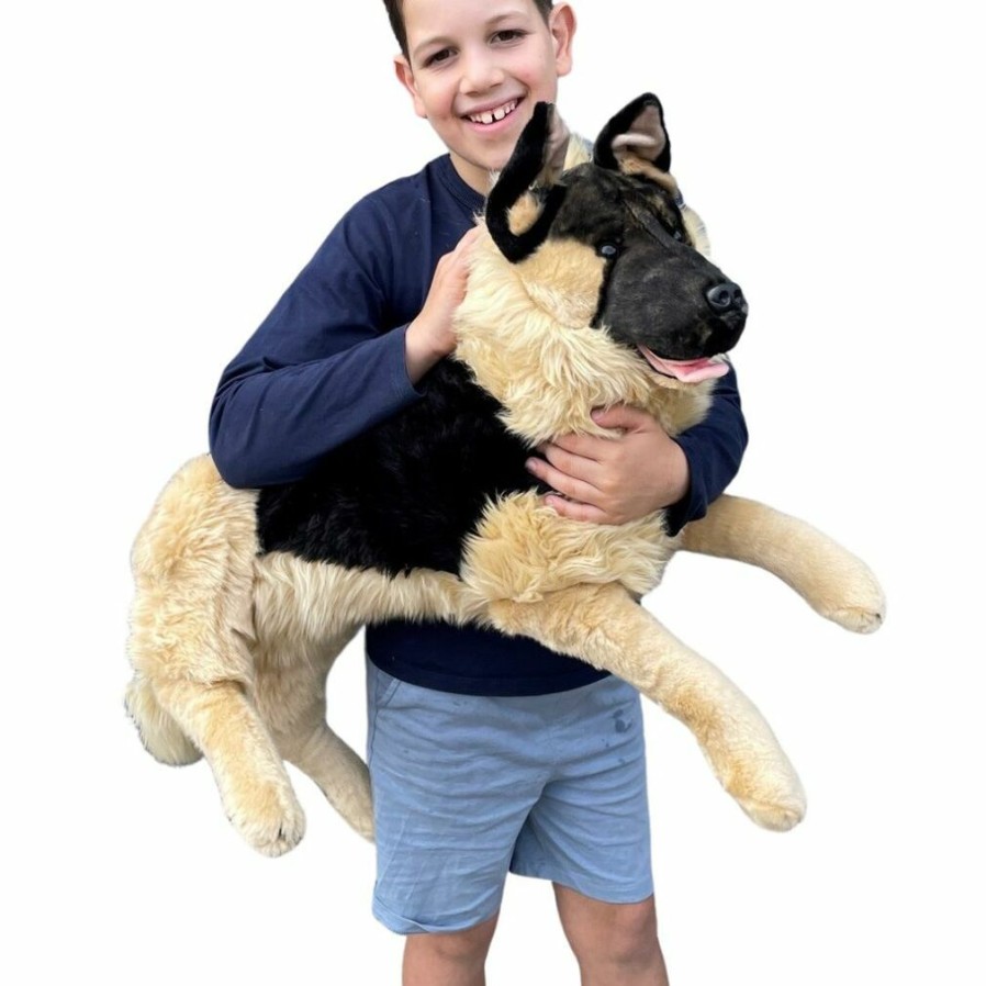 Animals * | Fashion Kaiser German Shepherd Alsation Extra Large Lying Stuffed Animal Bocchetta Plush Toys