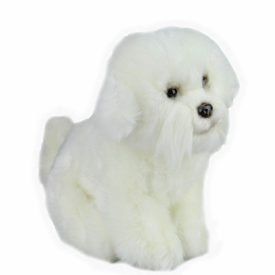 Animals * | Fashion Bichon Frise Dog Sitting Soft Plush Toy 30Cm Stuffed Animal Faithful Friends Collectables