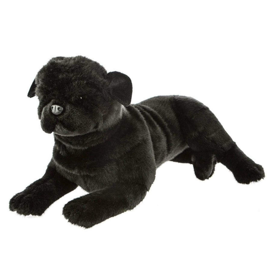 Animals * | Bocchetta Plush Toys Top Sell Pug Black Lying Bandit Bocchetta