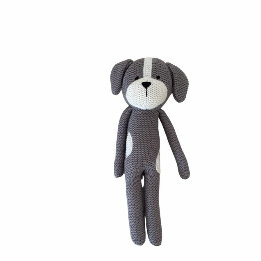 Baby Safe * | Exclusive Design Knitted Dog Rattle Soft Toy | Es Kids Plush Toy