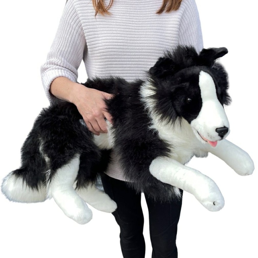 Animals * | Bocchetta Plush Toys Promotions Border Collie Extra Large Plush Stuffed Animal Bocchetta Plush