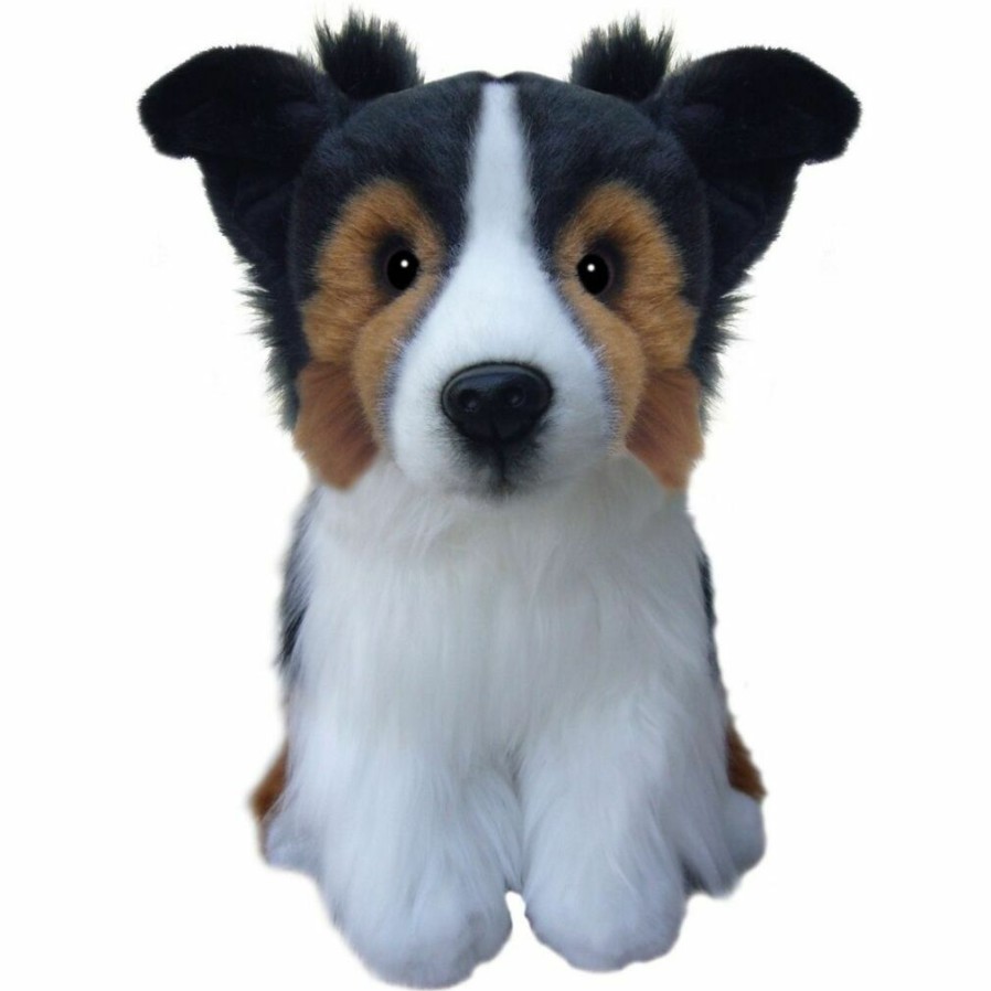 Animals * | Outlet Border Collie Tricolour Dog Sitting Soft Plush Toy 30Cm Stuffed Animal Faithful Friends Collectables