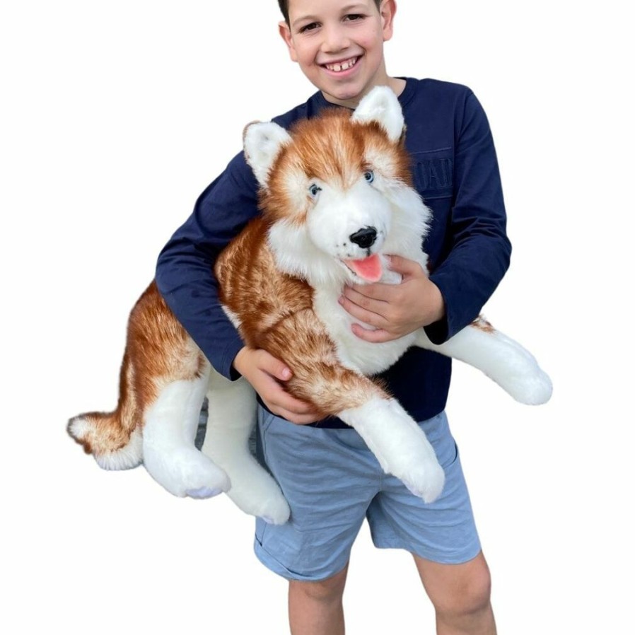 Animals * | Bocchetta Plush Toys Promotions Scarlet The Extra Large Red Husky Dog Plush Toy Bocchetta