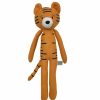 Baby Safe * | Promotions Knitted Large Orange Tiger Baby Safe Soft Toy | Es Kids Plush Toy