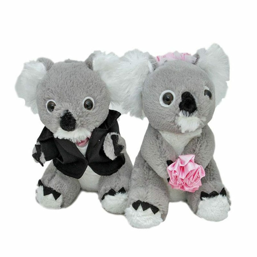 Special Occasions * | Elka Australia Fashion Koala Bride And Groom Wedding Pair Soft Plush Toys Aussie Born By Elka