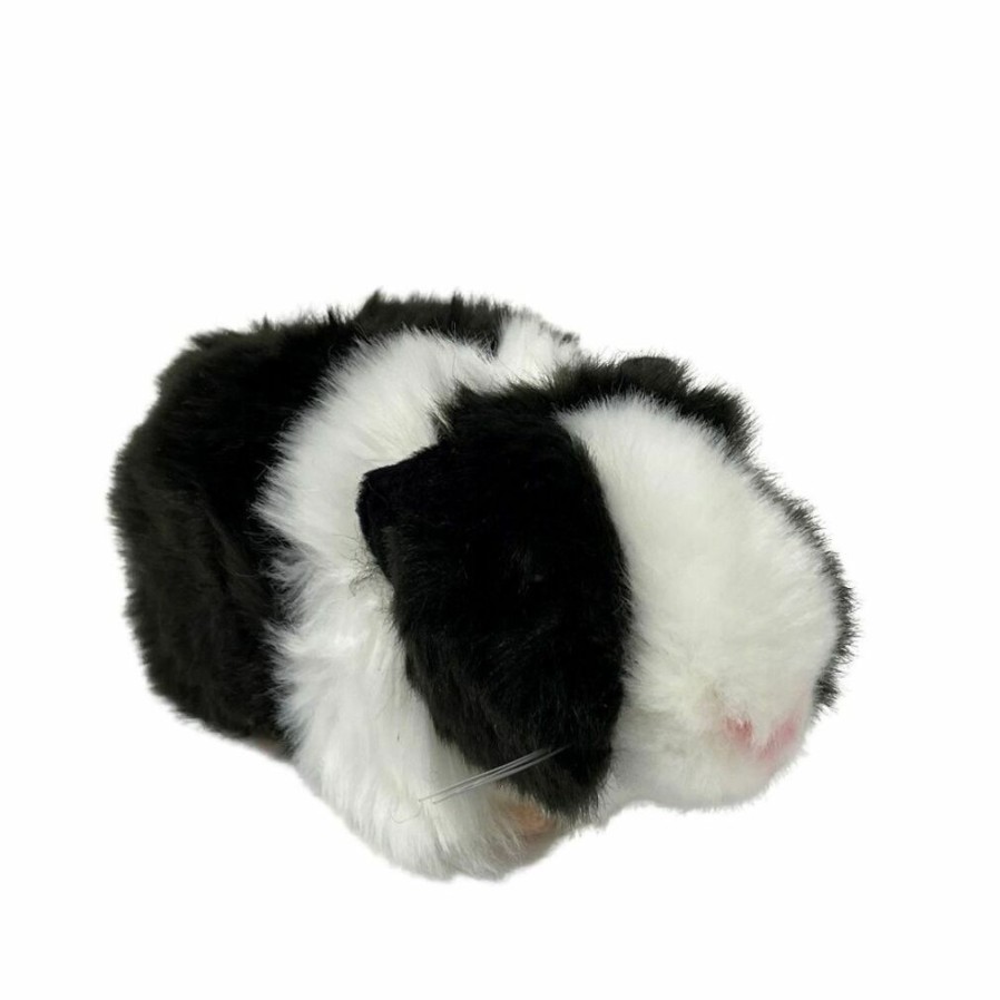 Animals * | Fashion Guinea Pig With Sound Black And White Soft Plush Toy By Living Nature