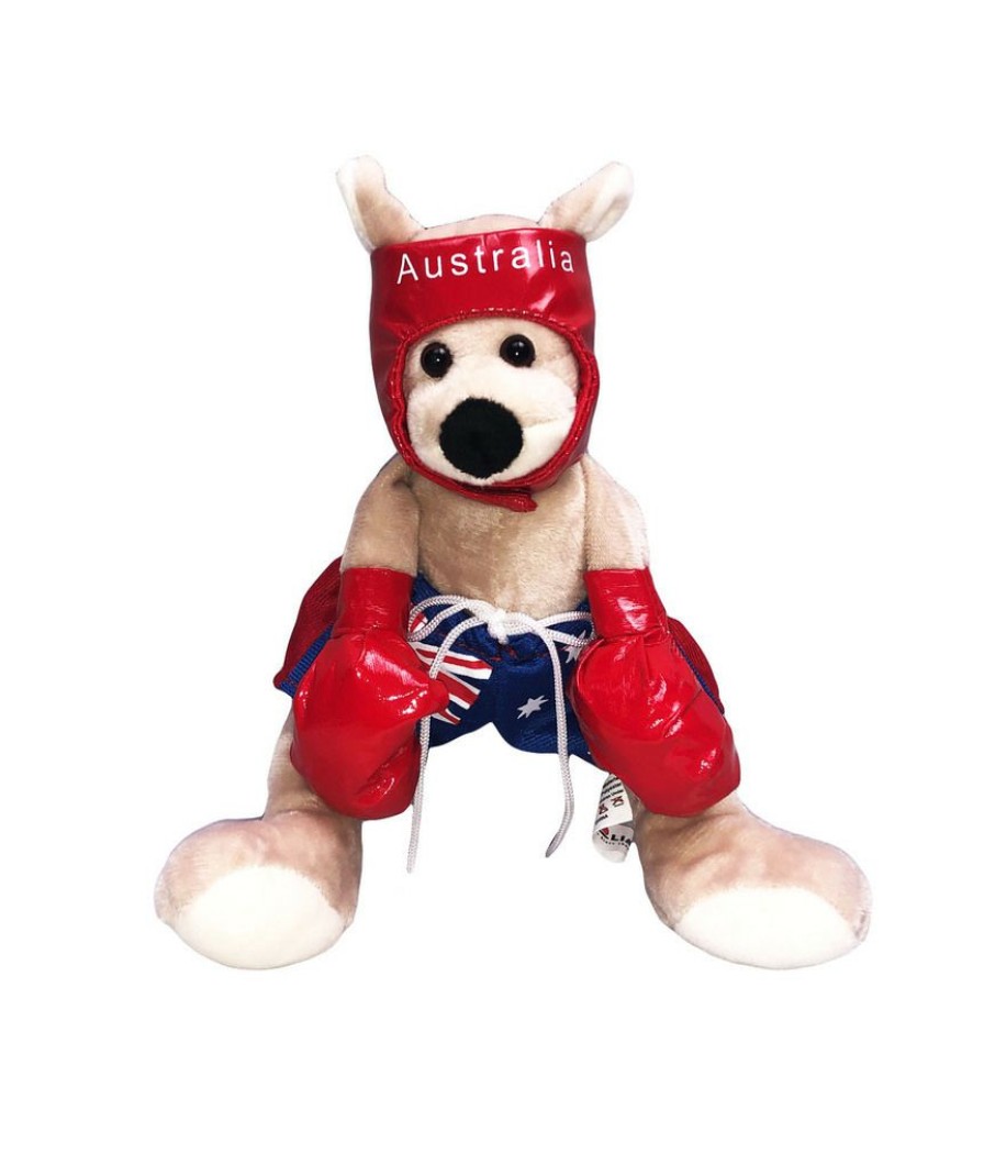 Animals * | Realaus Australia Gift Selection Boxing Kangaroo Red Australian Souvenir Small Stuffed Animal