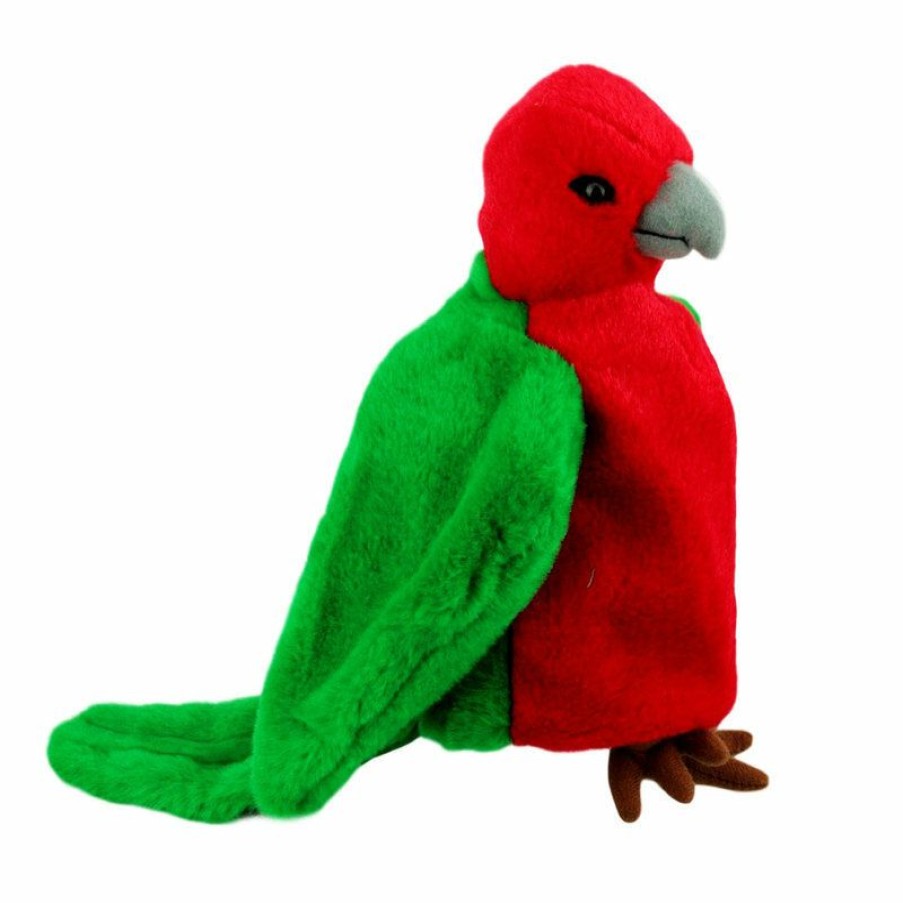 Puppets * | Top Sell Green Lorikeet Hand Puppet Soft Plush Toy 25Cm By Souvenirs Of Australia