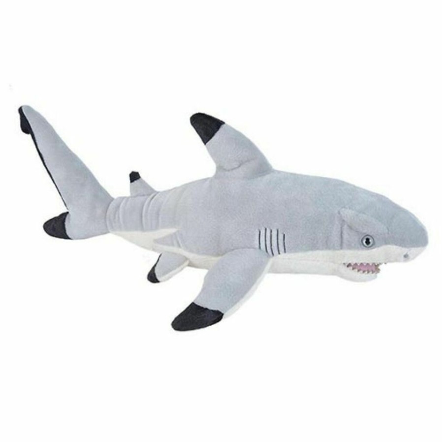 Animals * | Best Price Shark Black Tipped Soft Plush Toy Cuddlekins By Wild Republic