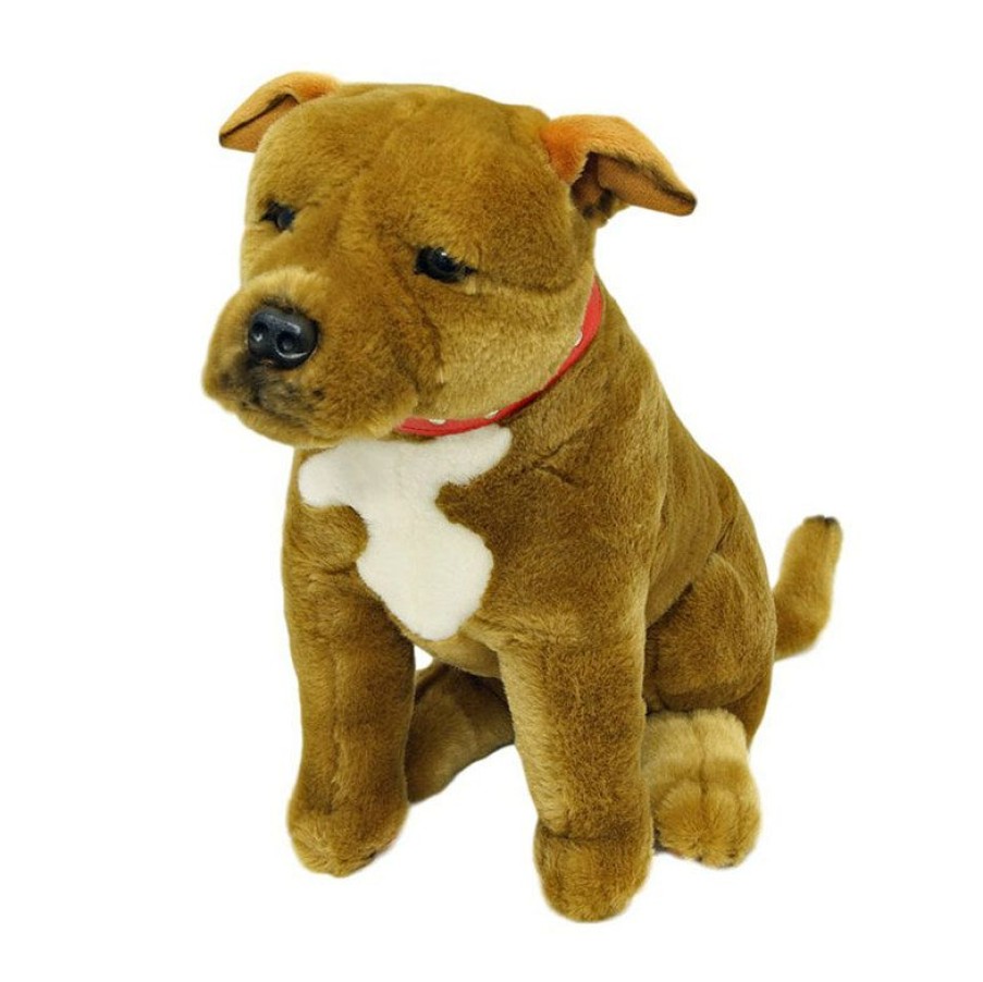 Animals * | Bocchetta Plush Toys Top Sell Staffy Bull Terrier (Brown) Stuffed Toy Lester Bocchetta Plush