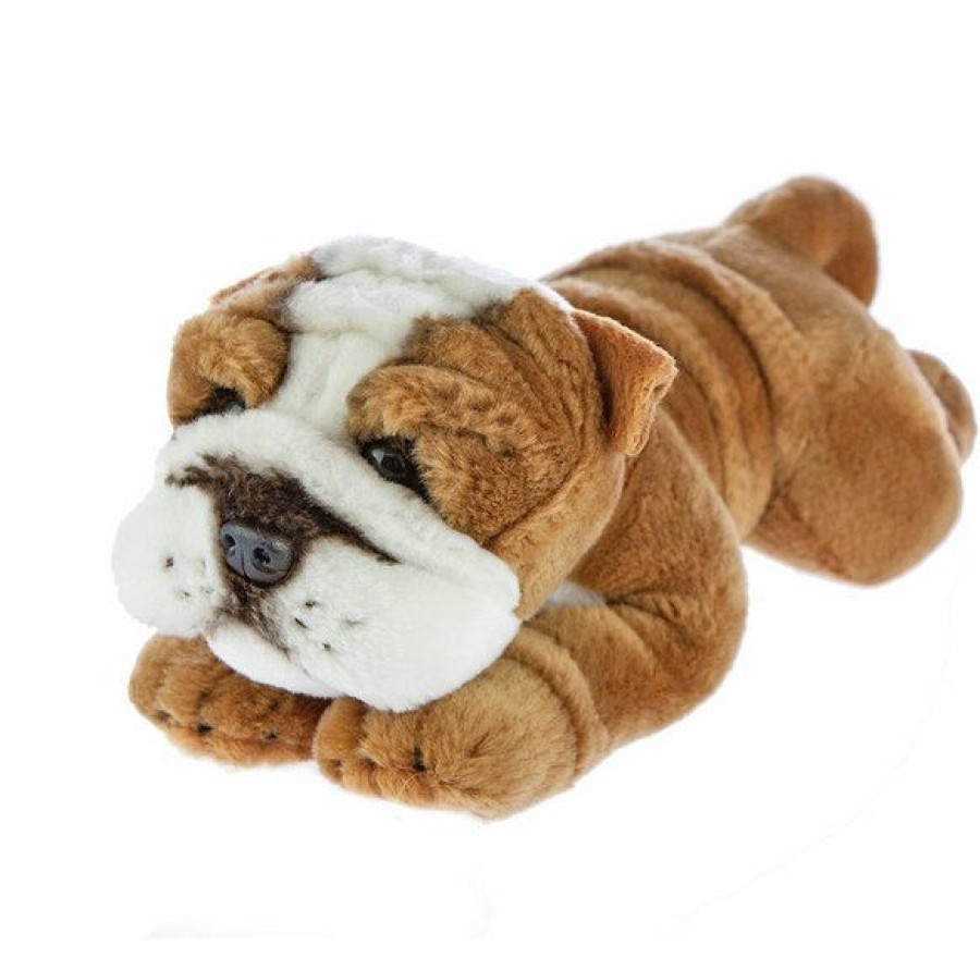 Animals * | Bocchetta Plush Toys Quick Delivery Bulldog Plush Toy Lying Medium Brutus By Bocchetta