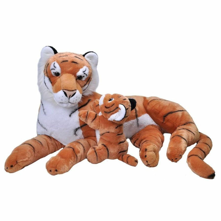 Animals * | Fashion Extra Large Jumbo Mum And Baby Tiger Soft Plush Toy By Wild Republic