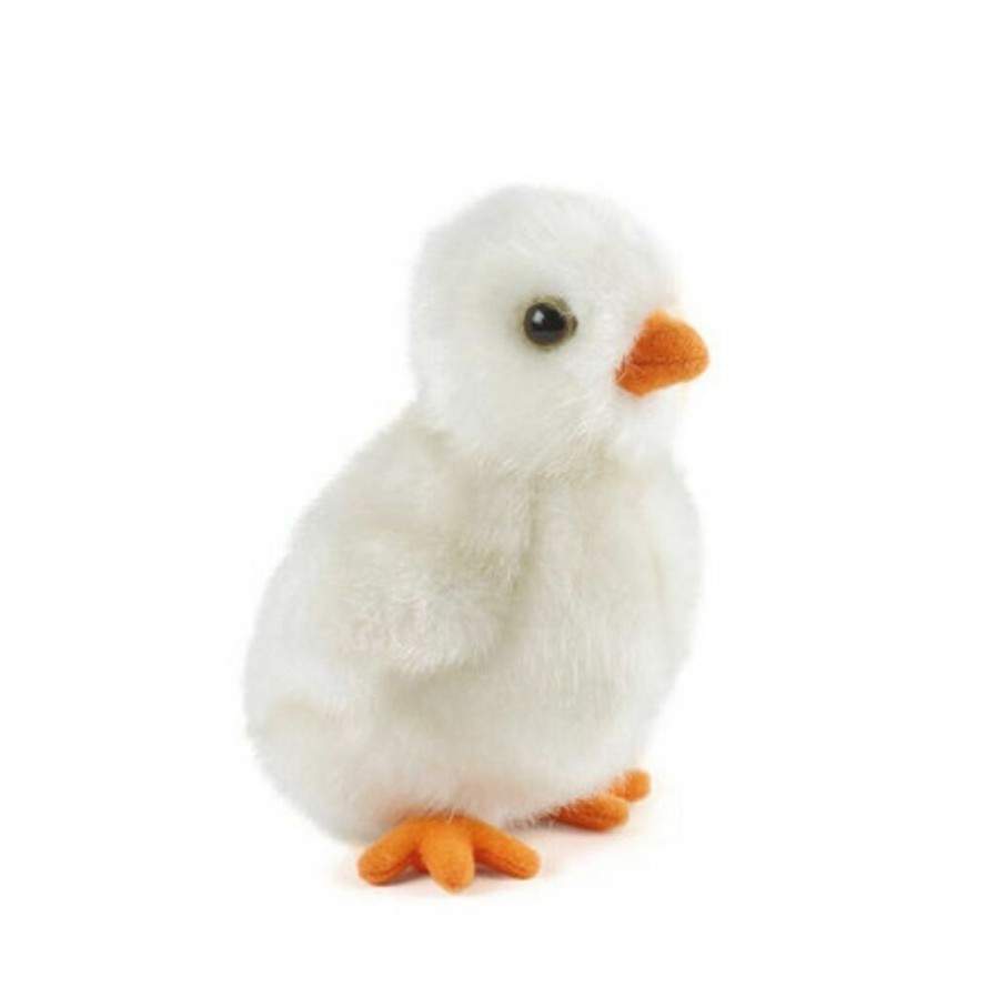 Animals * | Exclusive Design White Fluffy Chick Soft Plush Toy By Living Nature