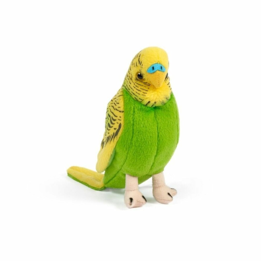 Animals * | Top Sell Green Budgerigar With Sound Soft Plush Toy By Living Nature