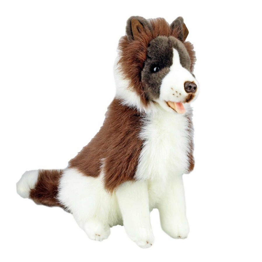 Animals * | Bocchetta Plush Toys Quick Delivery Brown Border Collie Stuffed Animal Plush Toy Brandy Bocchetta Plush