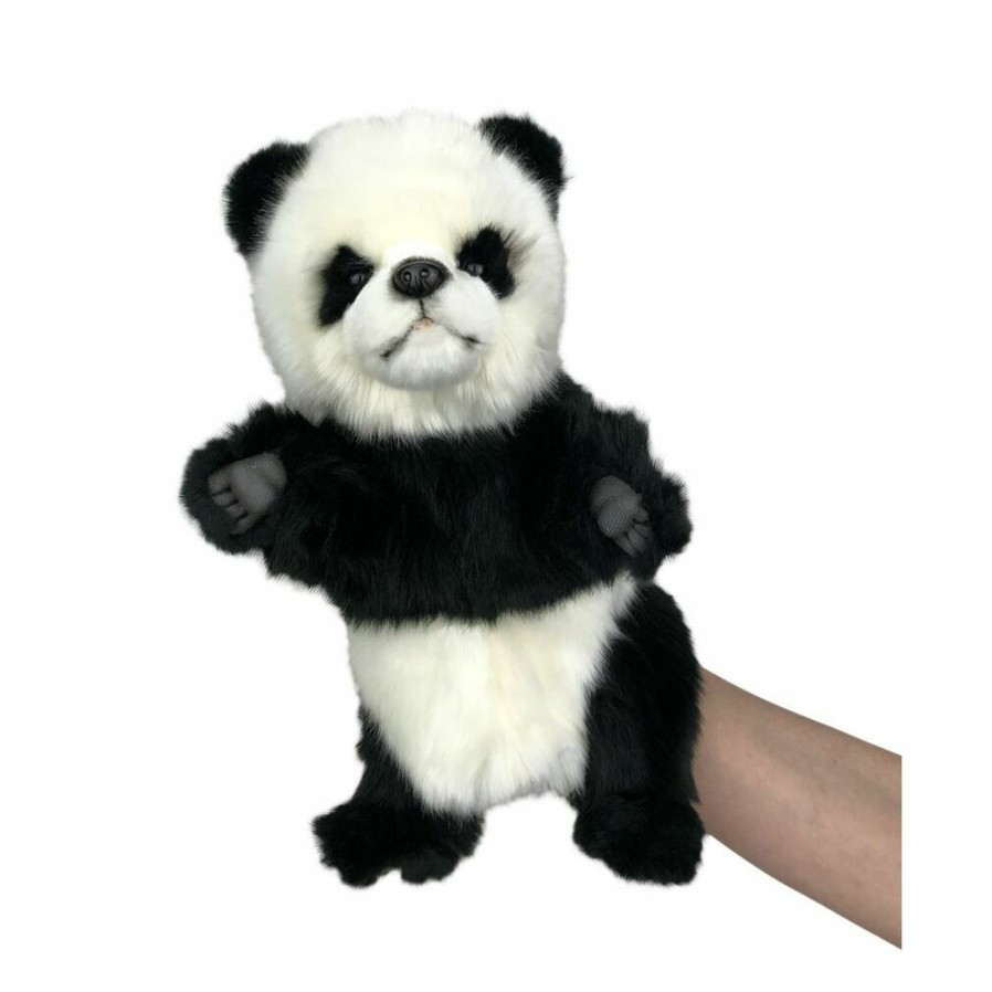 Puppets * | Outlet Panda Hand Puppet Soft Plush Toy By Hansa