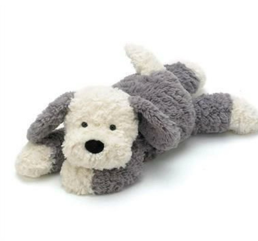 Animals * | Top Sell Jellycat Grey And Cream Tumble Sheep Dog Medium 35Cm Stuffed Animal