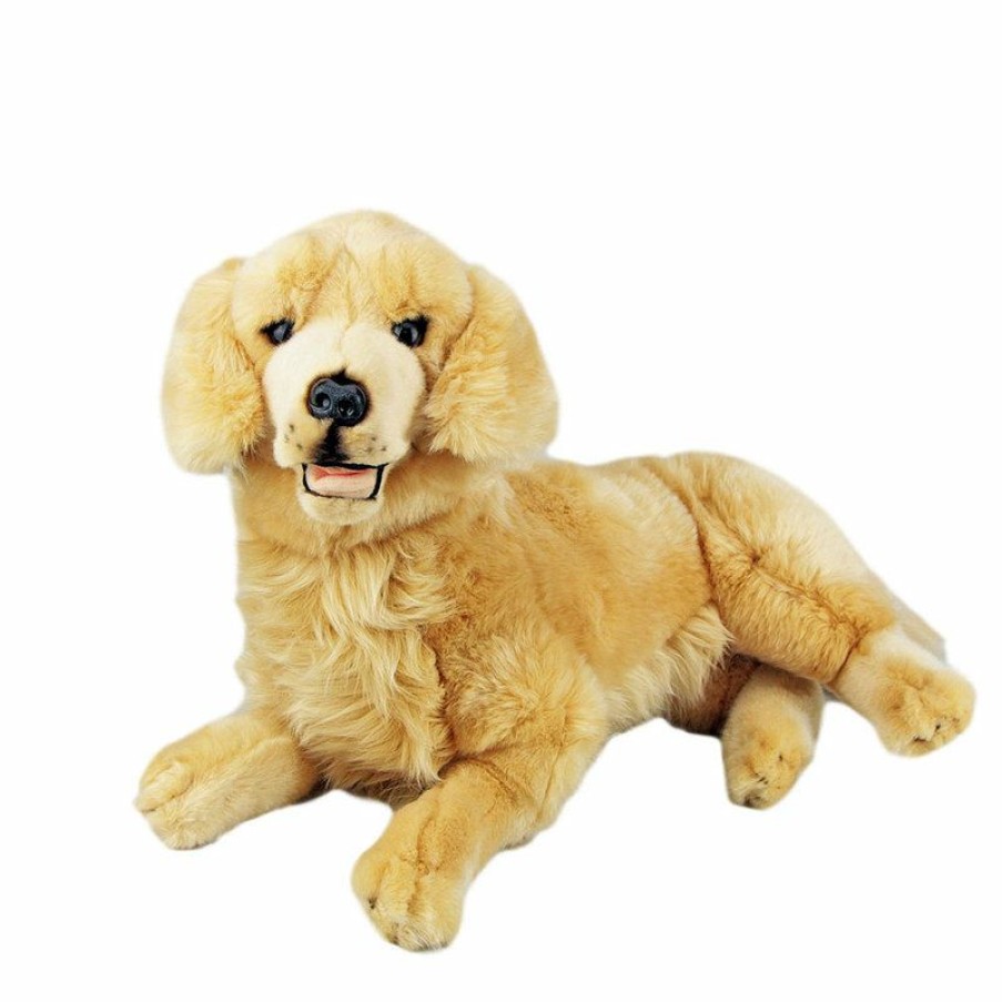 Animals * | Bocchetta Plush Toys Promotions Golden Retriever Lying Plush Toy Lucky By Bocchetta Plush