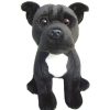 Animals * | New Threads Staffordshire Bull Terrier Black Dog Sitting Soft Plush Toy 30Cm Faithful Friends Collectables