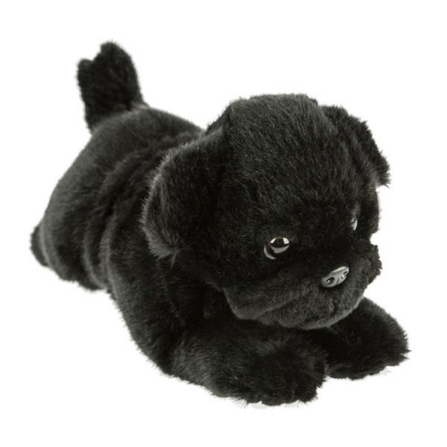 Animals * | Bocchetta Plush Toys Gift Selection Black Pug Dog Lying 28Cm Soft Plush Toy By Bocchetta