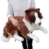 Animals * | Bocchetta Plush Toys Fashion Brown Border Collie Extra Large Plush Stuffed Animal Fudge Bocchetta Plush