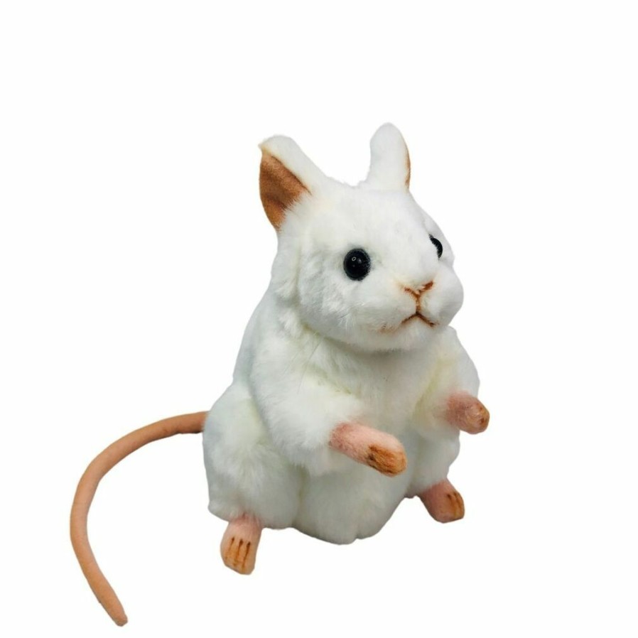 Animals * | New Threads White Mouse Soft Plush Toy By Hansa