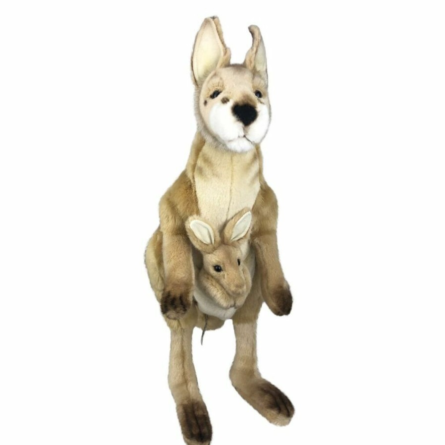 Animals * | Free Delivery Kangaroo With Joey Soft Plush Toy By Hansa