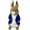 Special Occasions * | Quick Delivery Standing Bunny With Blue Coat Soft Plush Toy By Hansa