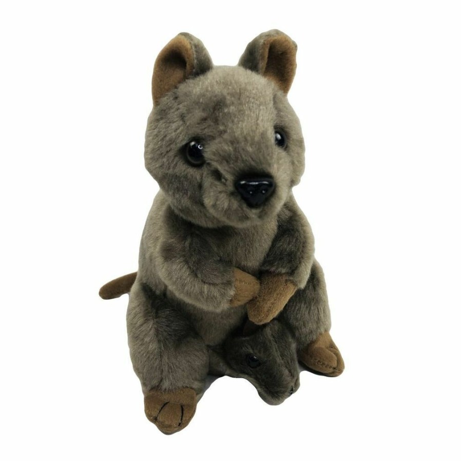 Animals * | Realaus Australia Quick Delivery Quokka Soft Toy With Baby, Australian Marsupial Soft Plush Toy By Realaus