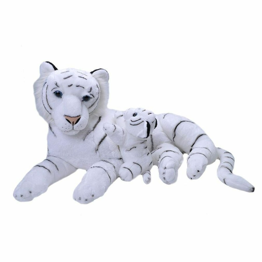 Animals * | Discount Mum And Baby White Tiger Extra Large Jumbo Lying 27 Stuffed Animal By Wild Republic