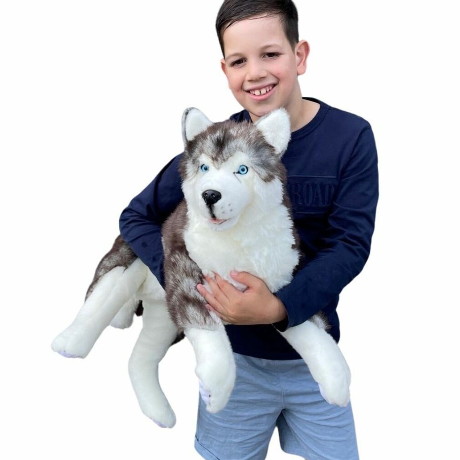 Animals * | Bocchetta Plush Toys New Threads Rocco The Husky Dog Plush Toy Bocchetta