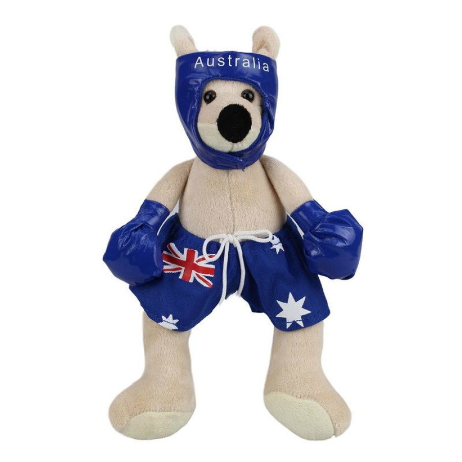 Animals * | Realaus Australia Best Price Boxing Kangaroo Blue Australian Souvenir Small Stuffed Animal