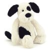 Animals * | Fashion Jellycat Bashful Black And Cream Puppy Dog Medium 30Cm Stuffed Animal