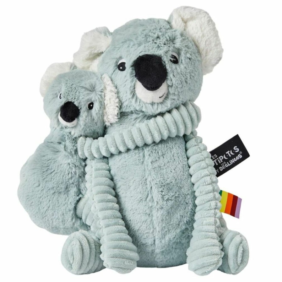 Baby Safe * | Sale Les Deglingos Ptipotos Mint Koala Mum And Baby Stuffed Animal 26Cm