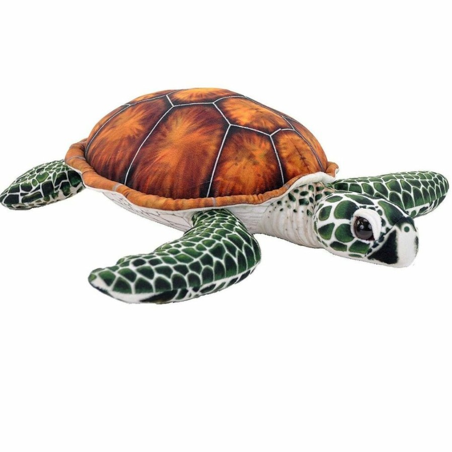 Animals * | Quick Delivery Jumbo Green Sea Turtle Stuffed Animal By Wild Republic