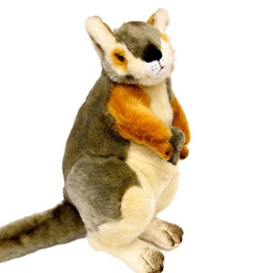 Animals * | Bocchetta Plush Toys New Threads Rock Wallaby Stuffed Animal With Joey Medium Bocchetta Plush